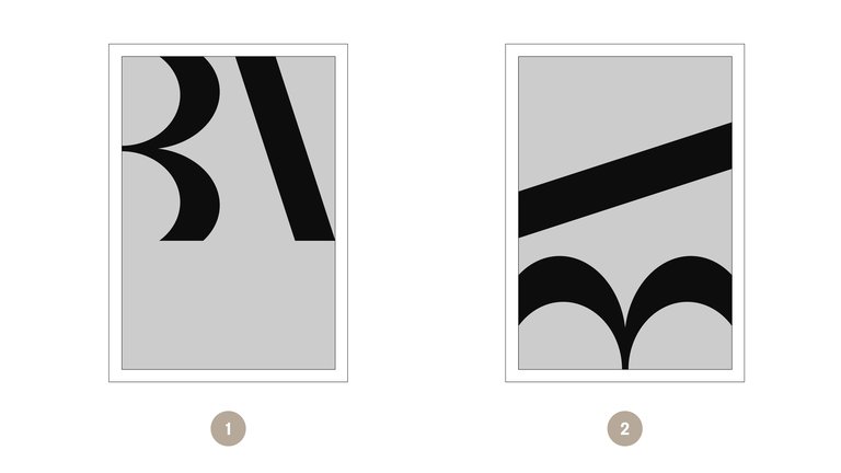 The British Academy monogram at different angles