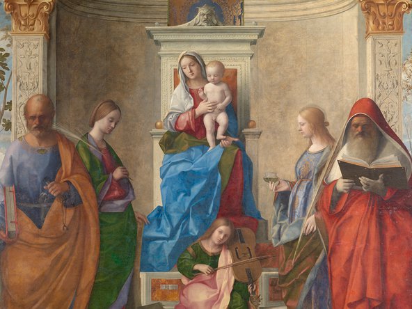 Bellini, Detail of San Zaccaria Altarpiece. Credit: Mauro Magliani & Barbara Piovan/Archivio Magliani/Mondadori Portfolio via Getty Images