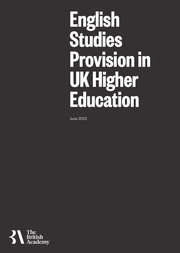Black cover of the report with the report title in white font and British Academy logo