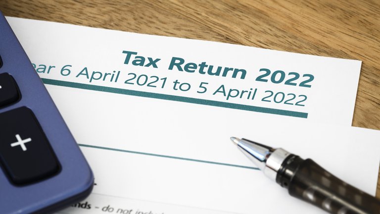 close up photograph of Tax Return form