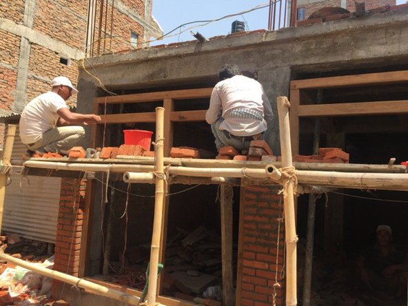 Two men on a building site, Bhaktapur