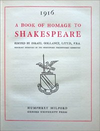Shakespeare Tercentenary Book of Homage title page (BAR 28)